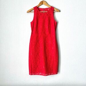NEW J. Crew Red Lace Sheath Dress